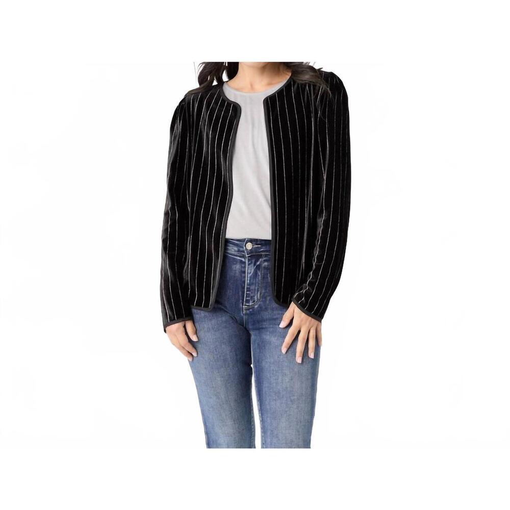 NEW COCO + CARMEN zoella cardigan with lurex stripe in black/silver